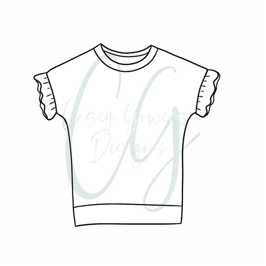 Ruffle sleeve dolman mock up