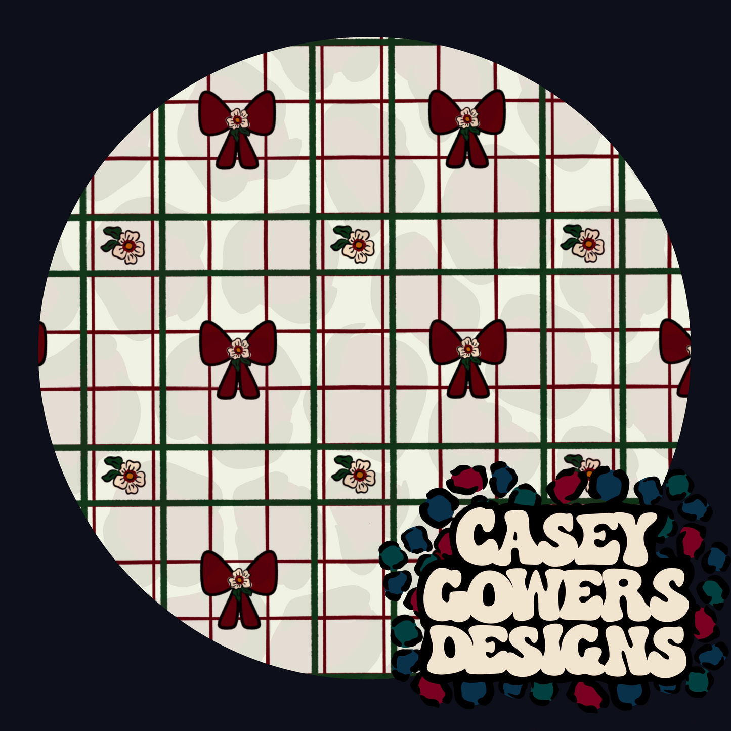 COUNTRY CHRISTMAS FLORAL SEAMLESS TRIO