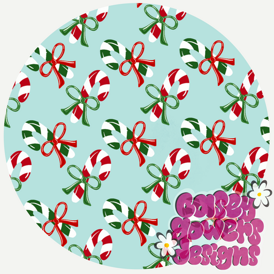 CANDY CANE LANE BLUE SEAMLESS