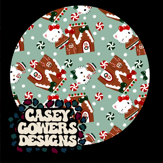 GREEN HK GINGERBREAD HOUSE SEAMLESS