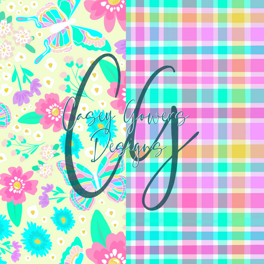 3 FLUTTERBY FLORAL with coord SEAMLESS