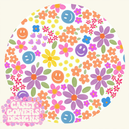 SWIM SAFE SMILEY FLORAL SEAMLESS