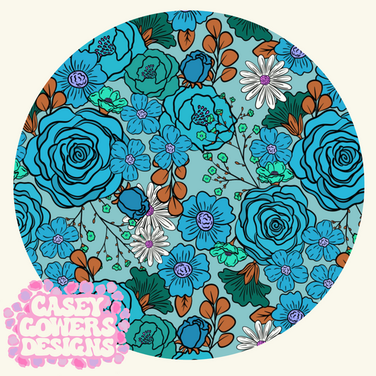 CHEYENNA TURQUOISE FLORAL SEAMLESS