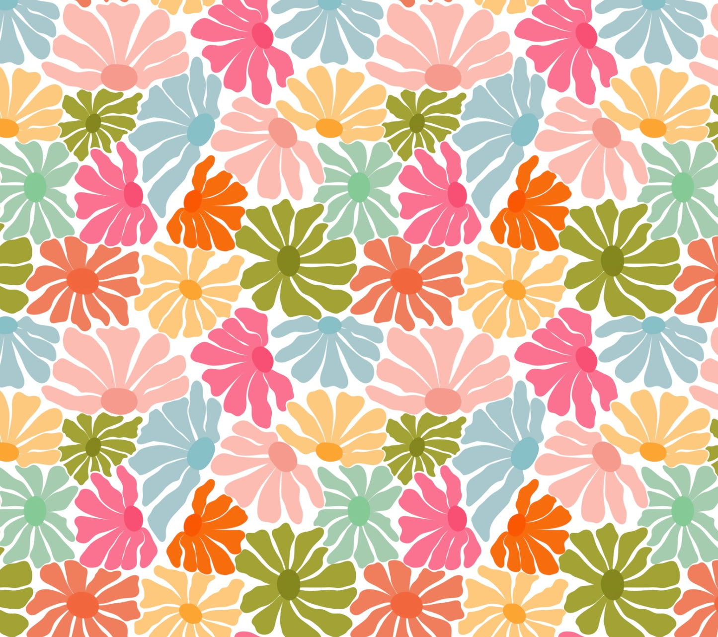BRIGHT SPRING FUNNY FLORAL SEAMLESS