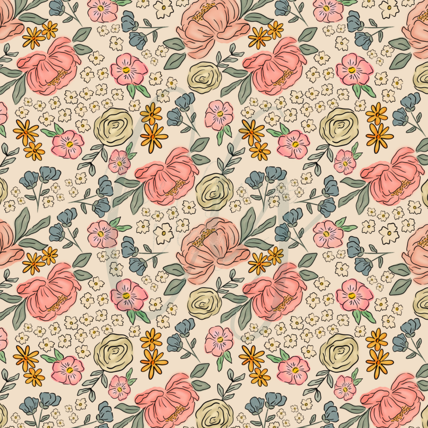 COUNTRY FLORAL with coord SEAMLESS