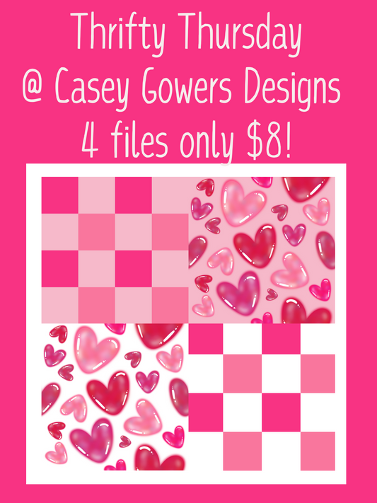 THRIFTY THURSDAY BUBBLE HEART AND CHECKS