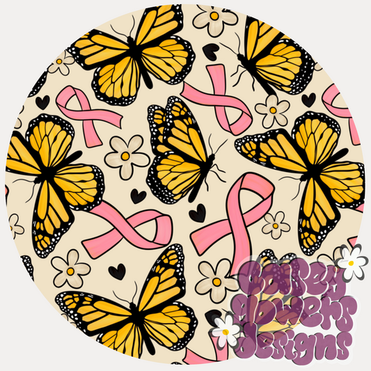 BREAST CANCER AWARENESS BUTTERFLY SEAMLESS