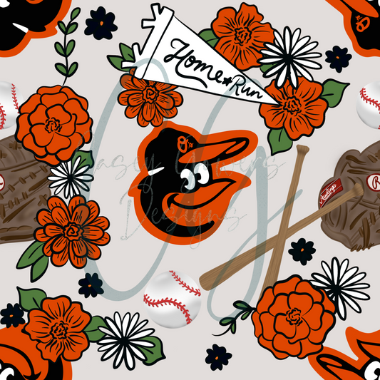 FLORAL ORIOLES SEAMLESS