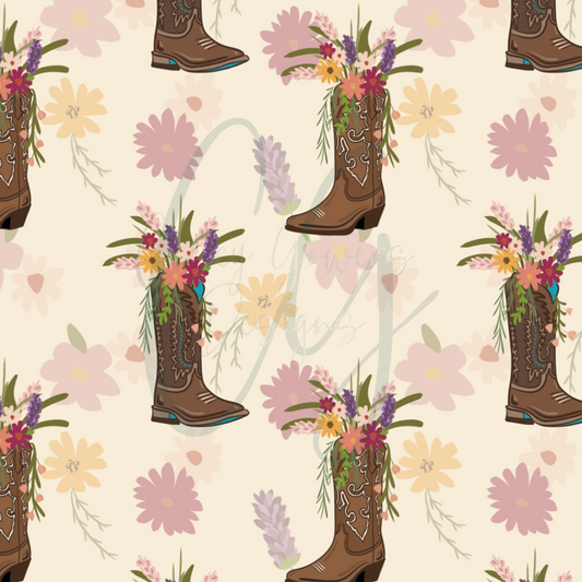 COWGIRL BOUQUET SEAMLESS