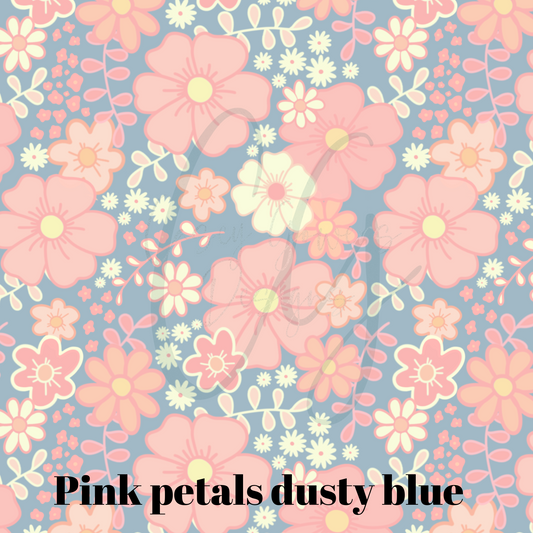 PINK PETAL DUSTY BLUE