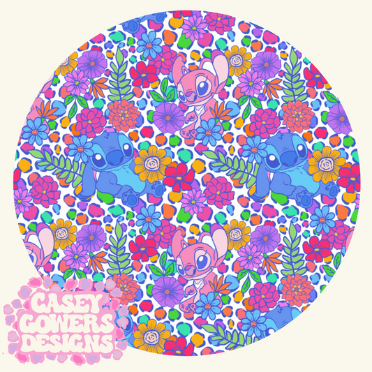 ALIEN FLORAL BLUE SEAMLESS SET