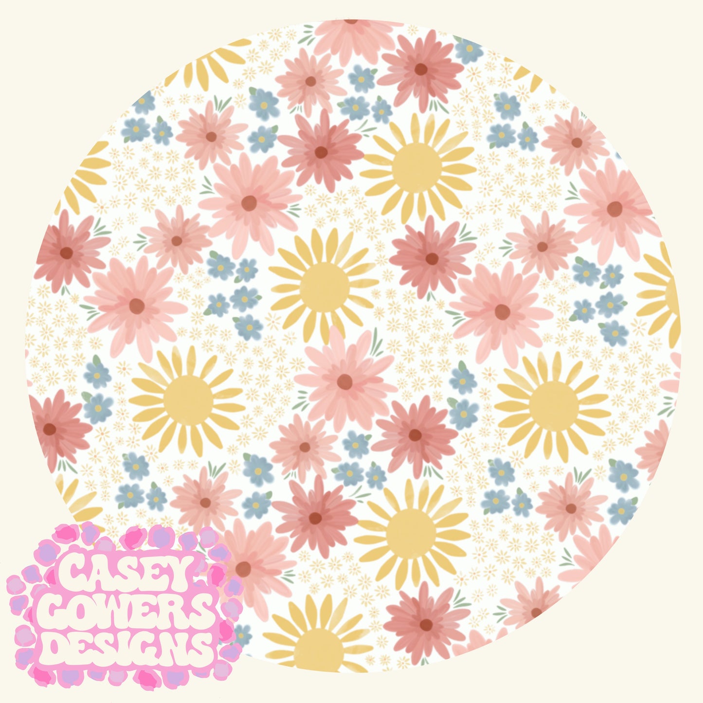 SUNSHINE WATERCOLOR FLORAL SEAMLESS