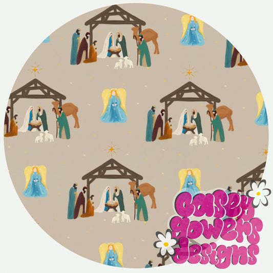 NATIVITY TAN SEAMLESS