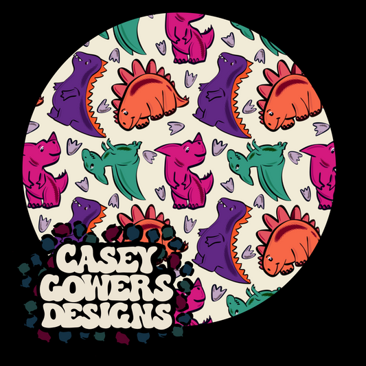 GIRLY COLORFUL DINO SEAMLESS