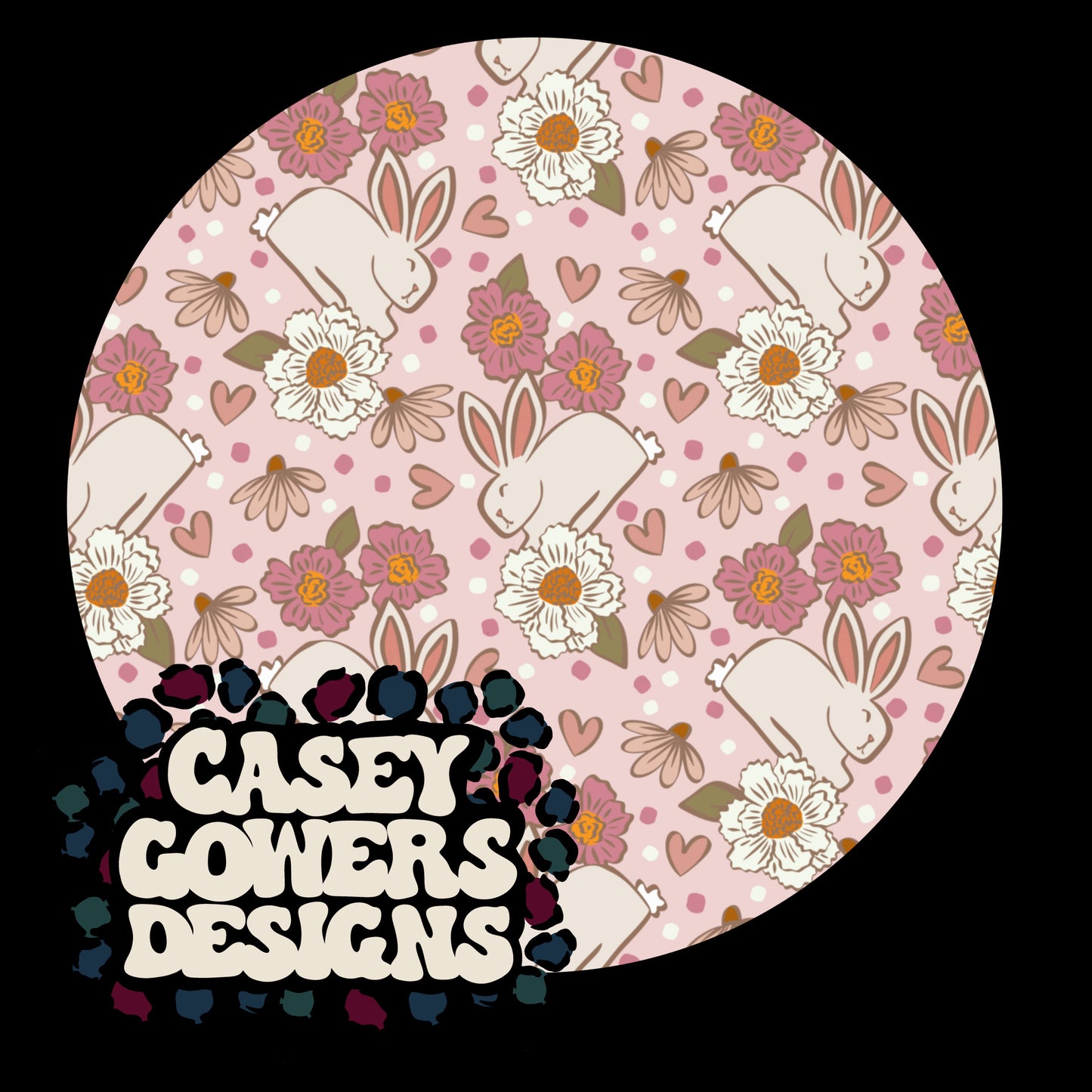 BUNNY BLOOMS CREAM SEAMLESS