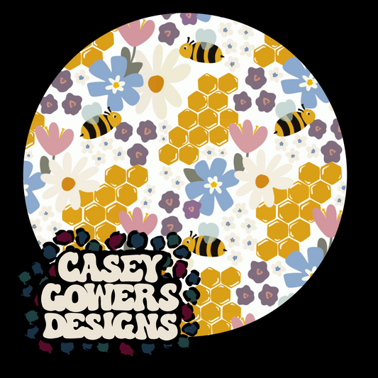 BUMBLE BEE FLORAL SEAMLESS