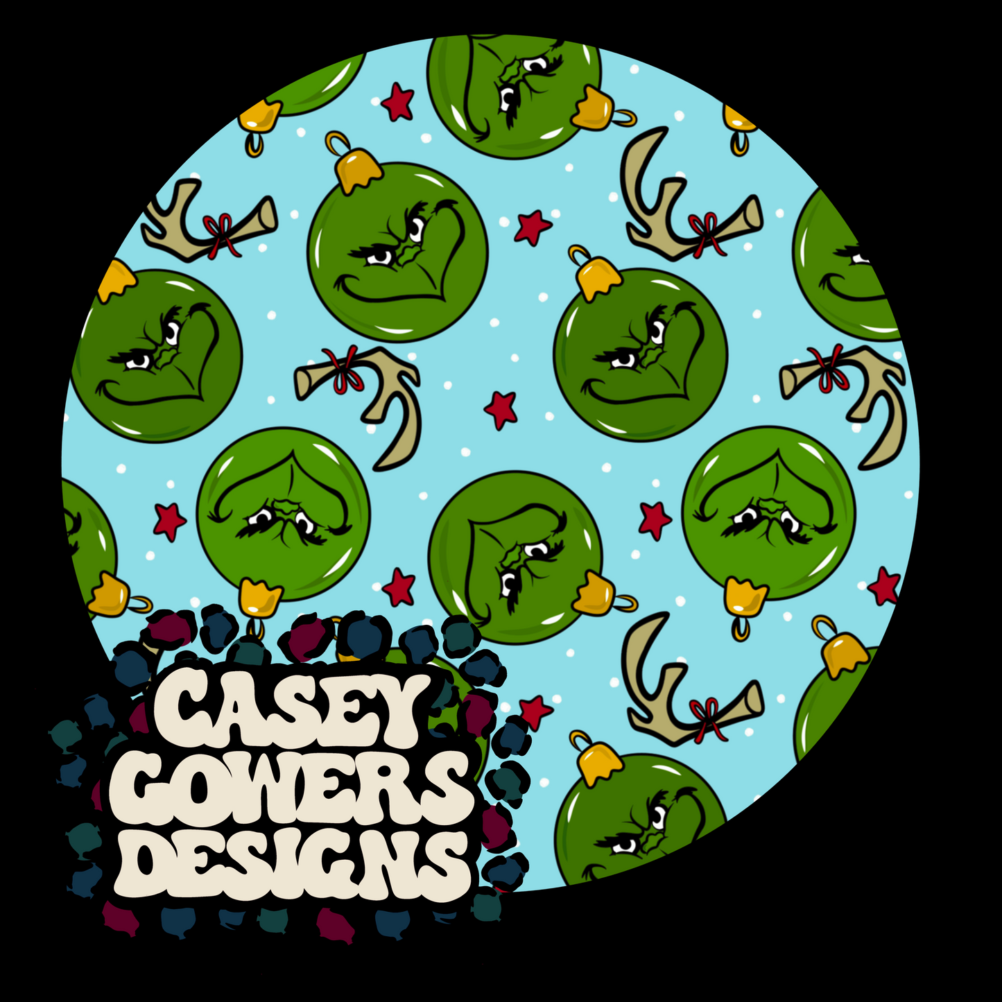 GREEN GUY ORNAMENT DARK AND LIGHT BACKGROUND SEAMLESS