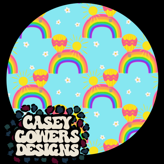 RAINBOW HOT AIR BALLOON GIRLY COLOR SEAMLESS