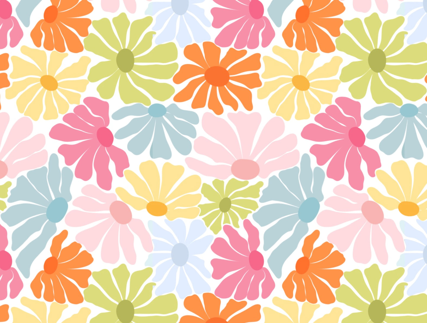 PASTEL SPRING FUNNY FLORAL SEAMLESS