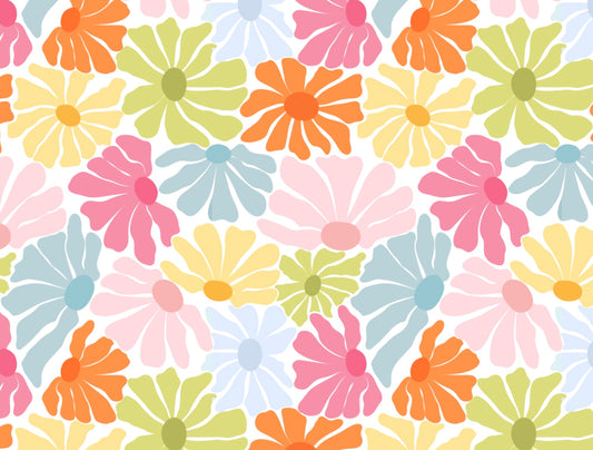 PASTEL SPRING FUNNY FLORAL SEAMLESS