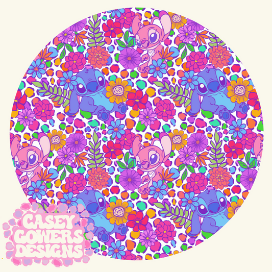 ALIEN FLORAL PURPLE SEAMLESS SET