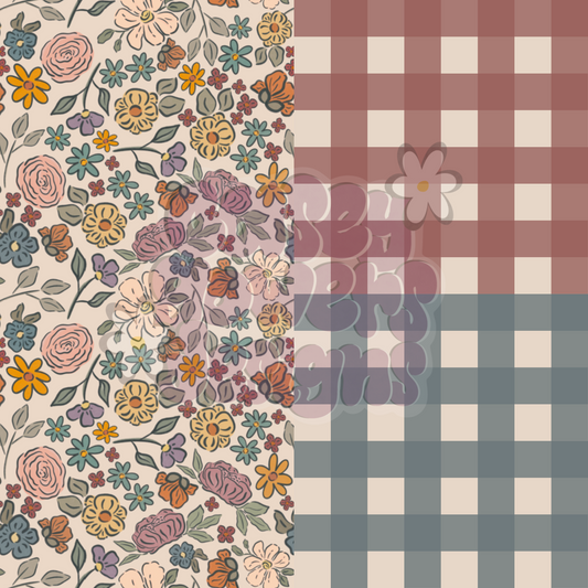 FALL COUNTRY FLORAL SEAMLESS SET