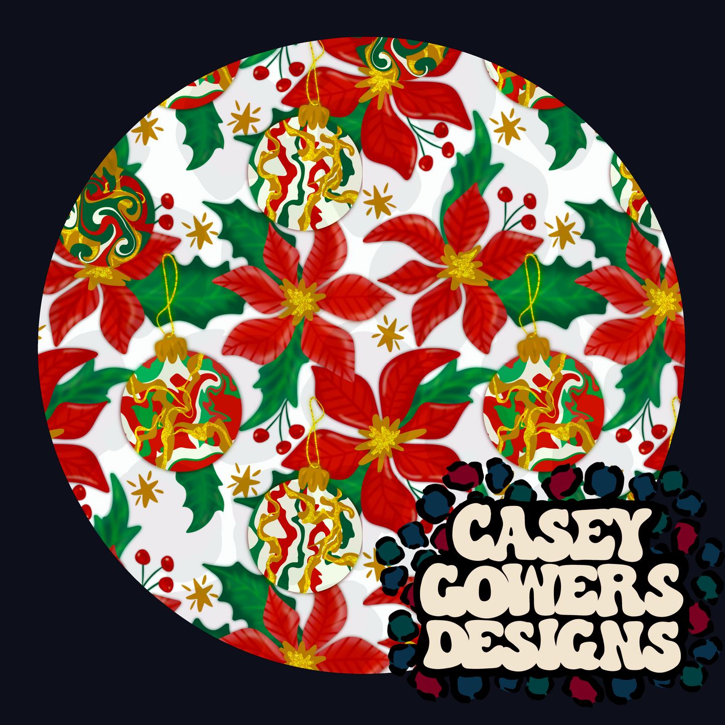 RED POINSETTA SEAMLESS