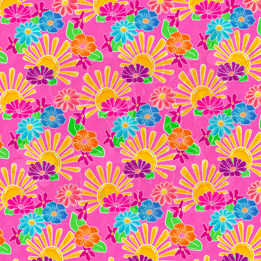 BLOOMIN RAYS PINK SEAMLESS