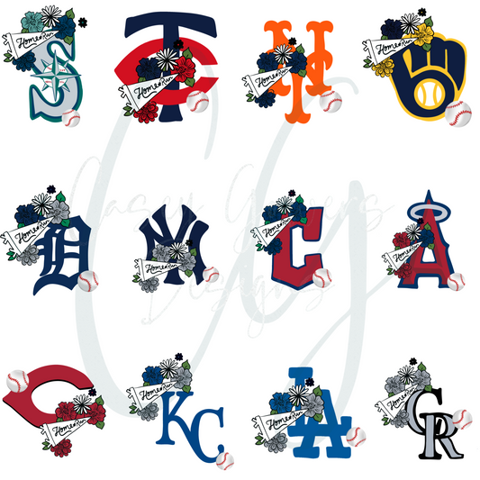 FLORAL MLB PNG BUNDLE