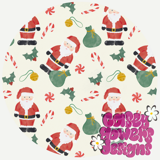 RED SANTA WATERCOLOR SEAMLESS