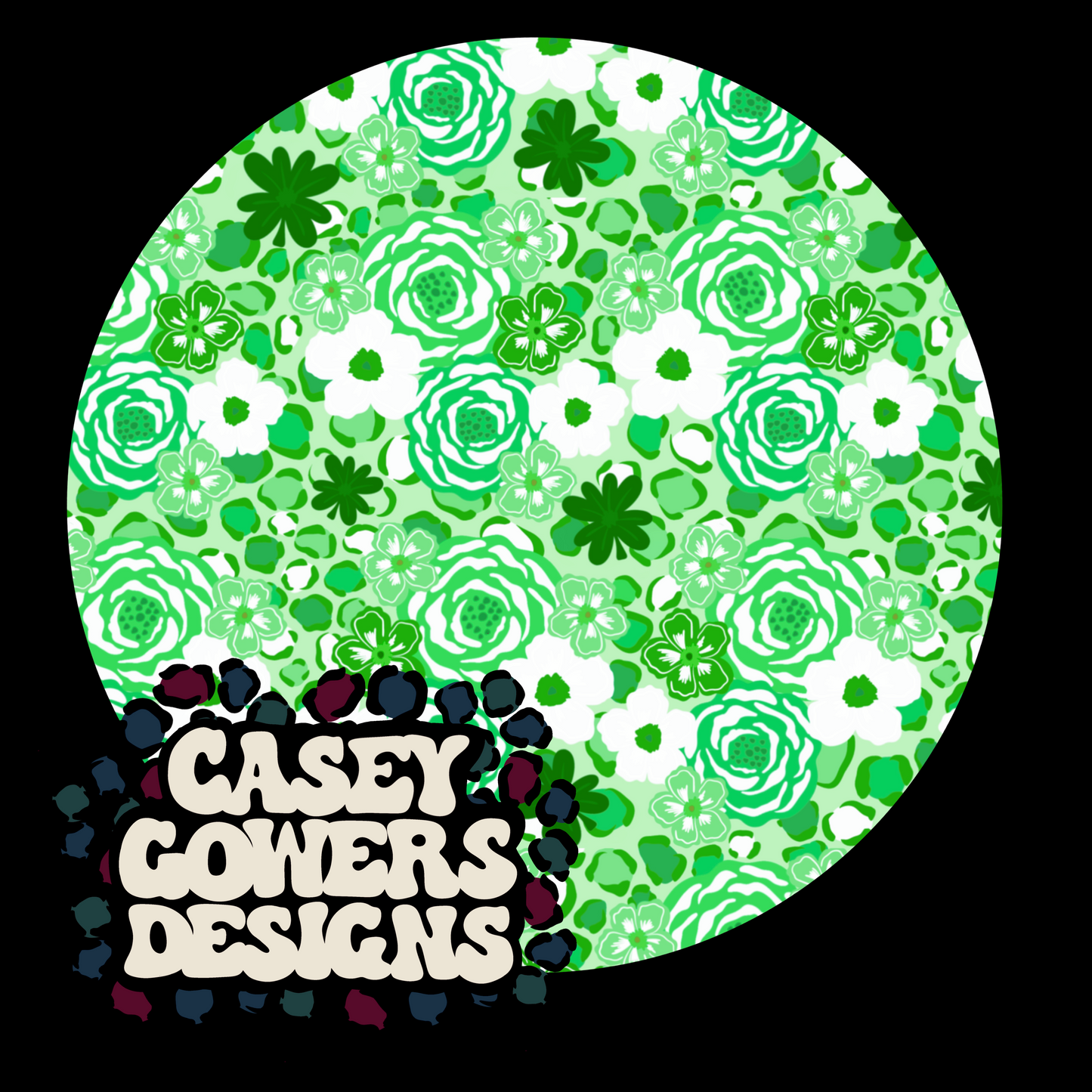 LUCKY GREEN LEOPARD FLORAL
