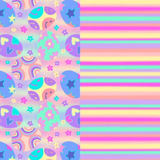 THRIFTY THURSDAY DOODLE EGGS AND STRIPE SEAMLESS SET