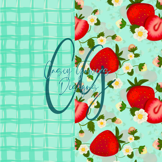STRAWBERRY PATCH MINT with coord SEAMLESS