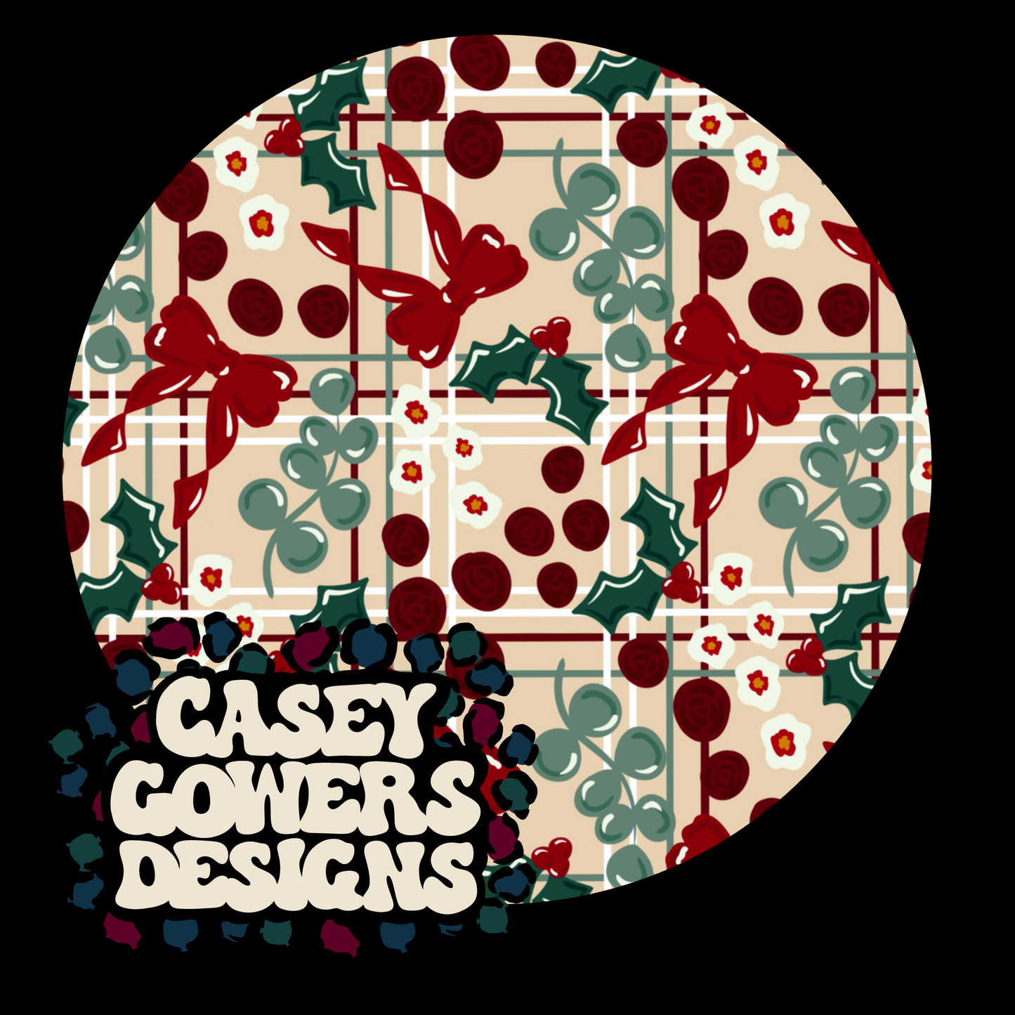 KHAKI HOLLY COQUETTE AND BONUS PLAID COORD SEAMLESS SET