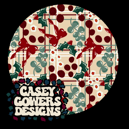 KHAKI HOLLY COQUETTE AND BONUS PLAID COORD SEAMLESS SET