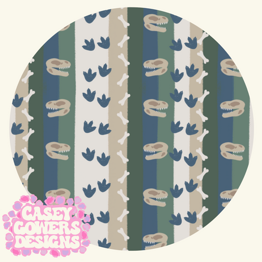 DINO DIG STRIPE GREEN SEAMLESS