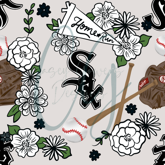 FLORAL WHITE SOX SEAMLESS