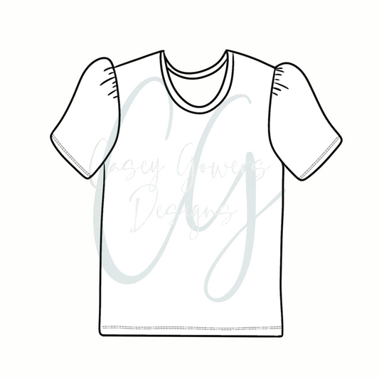 Puff sleeve tee mock up