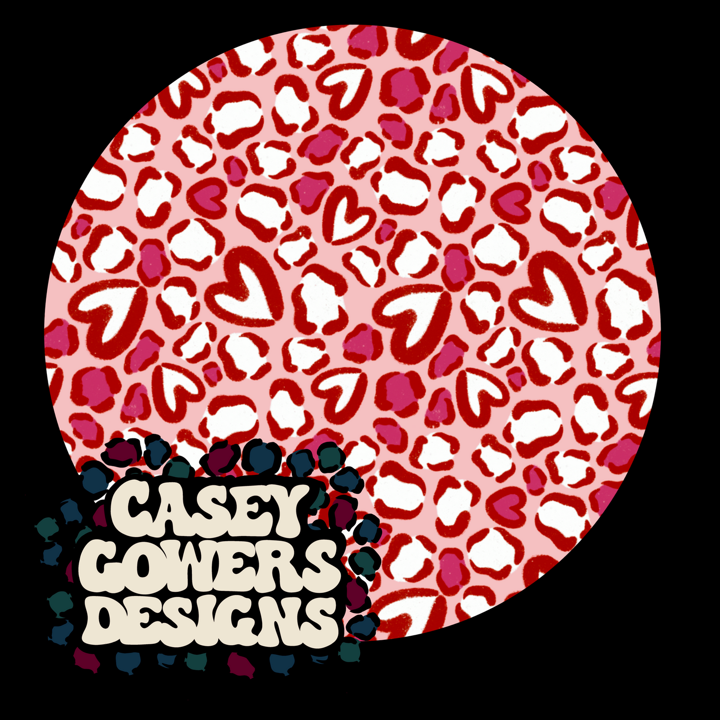 CHALKY LEO HEART RED SEAMLESS