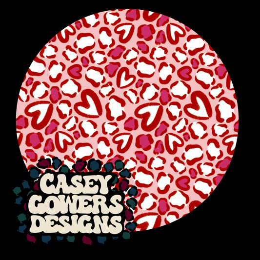 CHALKY LEO HEART RED SEAMLESS