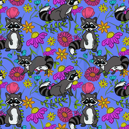 RACCOON FLORAL SEAMLESS